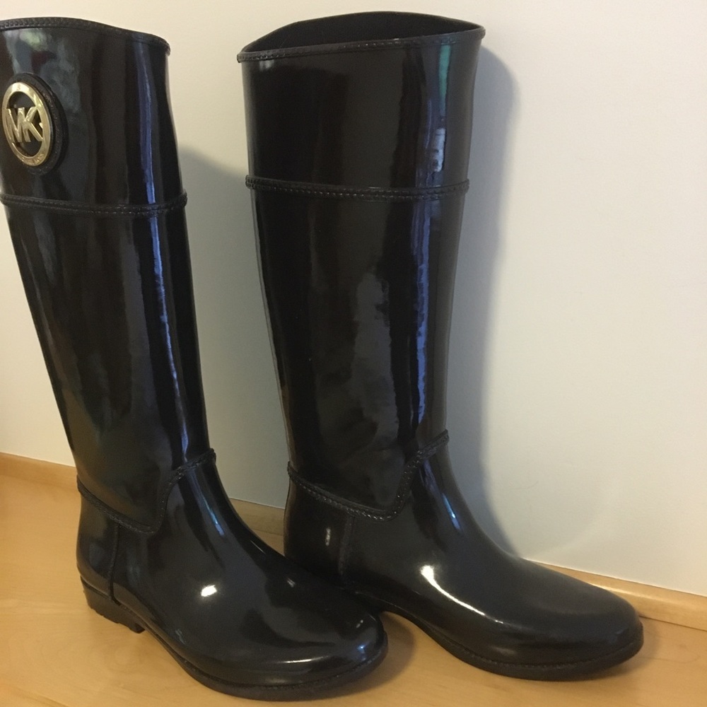 Michael Kors Tall Black/Brown Rainboots